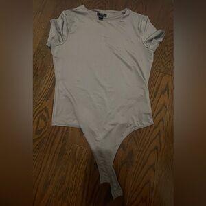 Forever 21 Gray Short Sleeve Bodysuit
